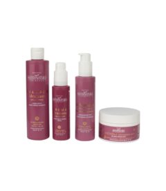Set 4 produse pentru parul cret 700ml, Maternatura, eco-bio, sampon hidratant 250ml, masca de par 200ml, crema pentru descalcirea parului cret 150ml si crema pentru definirea buclelor 100ml