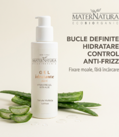 Gel definire bucle MaterNatura 100ml cu aloe vera, hidratare intensa, anti frizz si fixare flexibila pentru par cret si ondulat, fara incarcare sau reziduuri, vegan, eco bio organic