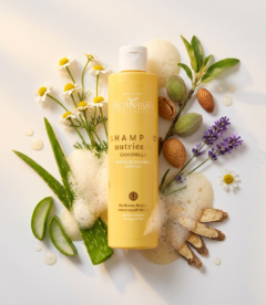 Sampon nutritiv pentru scalp uscat MaterNatura 250ml cu extract de musetel bio, hidrateaza scalpul, calmeaza mancarimea, hraneste parul uscat, reduce electrizarea,aloe vera, lavanda si migdale dulci, eco bio organic