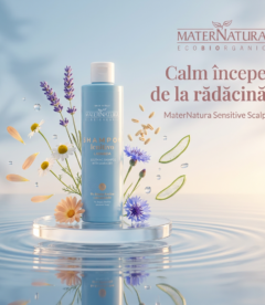 Șampon Calmant pentru Scalp Sensibil MaterNatura 250ml, Lavandă Eco Bio Organic, Reduce Mâncărimea și Roșeața, Hidratează și Calmează Scalpul Iritat, Fără Silicon